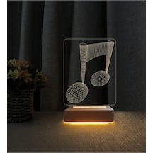 Müzik Notası Tasarımlı 3d Gece Lambası 3d Led Masa Lambası Doğum Günü Hediyesi Lamba