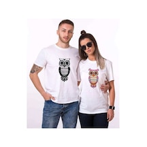 Tshirthane Owl Baykuş Sevgili Kombinleri Tshirt Kombini (528215036) Beyaz