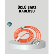 Üçlü Şarj Kablosu Yüksek Hızlı Dayanıklı Ve Uzun Ömürlü 1