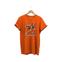 Dancing Boy Dans Eden Çocuk Tasarım Baskılı %100 Pamuk Regular Fit Turuncu T-shirt Turuncu