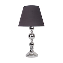 Dekovien Modern Metal Top Gümüş Ayaklı Kumaş Füme Abajur Diğer