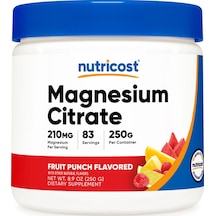 Nutricost Magnesium Citrate 210 Mg - 83 Servis - Fruit Punch Flavored