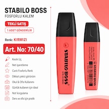 Boss Fosforlu Kalem 1 Adet Metin İşaretleme Kalemi Kırmızı