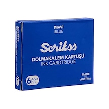 Kartuş Dolma Kalem Kartuşu 6'lı Paket Mavi -