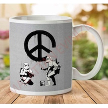 Star Wars Stormtrooper Banksy Iki Tarafı Baskılı Kupa Bardak Çok Renkli
