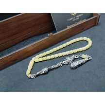 475 Ayar Gümüş Püsküllü 4 Parmak Küçük Boy Kalingrad White Amber Açık Gri 07140213