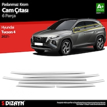 S-dizayn Hyundai Tucson 4 Krom Cam Çıtası 6 Prç. 2021-2024