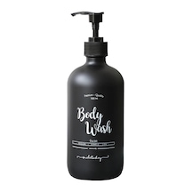 Siyah Cam Duş Jeli Şişesi - 500 Ml Body Wash Siyah Siyah