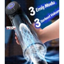 Erofoni Otomatik Vakumlu Ve 9 Adet Emiş Modlu 2 İn 1 Dijital Ekranlı 32 Cm Usb Şarjlı Mastürbatörlü Penis Pompası