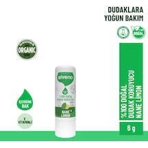 Siveno %100 Doğal Dudak Koruyucu Nane & Limon Bitkisel Lip Balm Krem Nemlendirici Parlatıcı Onarıcı 6 G