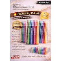 8 Farklı Renk 0.7mm Uçlu Tükenmez Kalem Seti 3 Lü Paket 24 Kalem 0.7 Mm Yerli Üretim Çok Renkli3