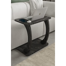 Desk Çalışma Sehpası, Laptop Sehpası, Çift Ayaklı Geniş Yüzey Siyah Mermer