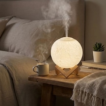 Buffer 3d Ay Tasarımlı Su li Usb Hava Nemlendiricisi Dokunmatik, 3 Renk Işık Modlu Gün Işığı / Beyaz / Sarı