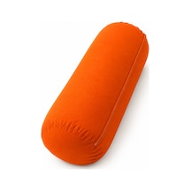 Yoga Bolster Organik Poplin Kumaş Kırpıntı Sünger Dolgulu Meditasyon Yastığı Pilates Destek Minderi 65x22 Cm Turuncu