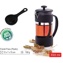 Leony Kaşıklı French Press Filtre Kahve Ve Bitki Çayı Demliği Siyah