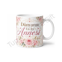 En İyi Anneye Özel Yazılı Kupa Bardak Anneler Günü Hediye Sublimation Baskılı Beyaz / Çok Renkli
