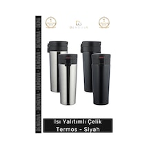 Termos Paslanmaz Çift Katmanlı Vakum Yalıtımlı Mat Tasarım Kamp Spor Dayanıklı Şık Çelik Termos Diğer