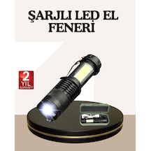Hubrendy Tekno Küçük Boy Şarjlı Led El Feneri Taşınabilir Klipsli AÇIK GRİ KAHVE KARIŞIMI
