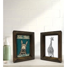 Bk Gift Banyo Dekoratif 2'Li Doğal Masif Ahşap Çerçeve 15X20Cm-27