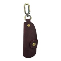 Hakiki Deri Slim Anahtarlık Crazy Bordo