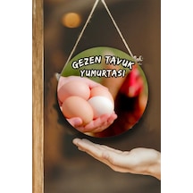 Gezen Tavuk Yumurtası Dükkanı Duvar, Kapı, Tek Taraflı Askılı Karşılama Tabelası, Günlük Yumurta Süs Çok Renkli