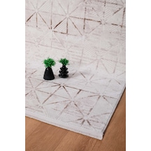 Voyage %100 Akrilik Yumuşak Dokulu Halı Kilim Salon Mutfak Koridor Yolluk Dokuma Makine Halısı Ac-215 Vizon