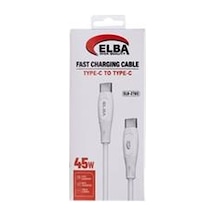 Elba Elb-2703 45w Type-c To Type-c 1mt Beyaz Silikon Şarj Kablosu 480mps Hızlı Şarj