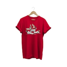 Avcılık Hunting Fermalı English Setter Ve Çulluk Baskılı %100 Pamuk Regular Fit Kırmızı T-shirt Kırmızı