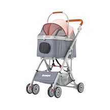 Zampa Move Kedi & Köpek Arabası Pembe - 15 Kg Kapasiteli Ayrılabilen Pusetli Şık Tasarım
