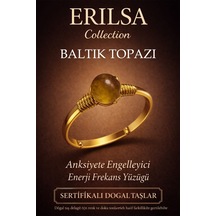 Sertifikalı Anksiyete Engelleyici  Yüzüğü Baltık Topazı A Çok Renkli