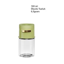0,5 Gram Ölçülü Cam Tuzluk Biberlik, Baharatlık Yeşil