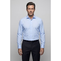 Bisse Klasik Yaka Regular Fit Açık Mavi Uzun Kol Cepsiz Erkek Gömlek Gmkls250059 33