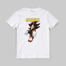 Sonic Kirpi Shadow Baskılı Unisex Çocuk Tişört T-Shirt MR-24 Beyaz