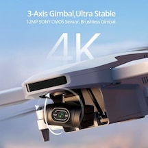 Atom 3 Eksenli Gimbal 4k Gps Drone, 249 G'ın Altında, 96 Dakika Uçuş, Maksimum 6 Km İletim, Görsel Takip, 4k/30 Fps Hızlı Çekim, Yetişkinler Ve Yeni Başlayanlar İçin Hafif Abanoz