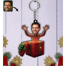 Bk Gift Kişiye Özel Erkek Yılbaşı Karikatürlü Ahşap Anahtarlık -4, Yeni Yıl Hediyesi, Yılbaşı Hediyesi Kobitmeyencom35805 Bk Gift