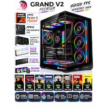Gameline BLACK R5-7500F 16 GB 512 GB NVMe SSD RTX5060 Free Dos Masaüstü Oyuncu Bilgisayarı