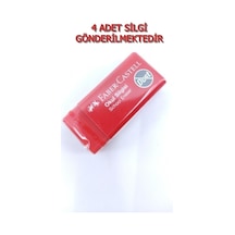 4 Adet Küçük Boy Kırmızı Renk Faber-castell Okul Silgisi