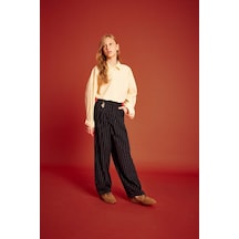 Defacto Kız Çocuk Baggy Fit Charm Detaylı Geniş Paça Gabardin Pantolon G3250a825wnar215 Antrasit-ar215