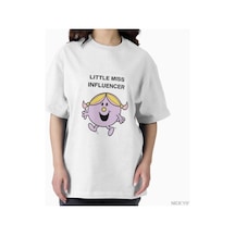 Tarzsokak Little Miss Erkek Kadın Tişörtü %100 Pamuklu Tişörtler Kısa Kollu Üstler 1208-4 Beyaz