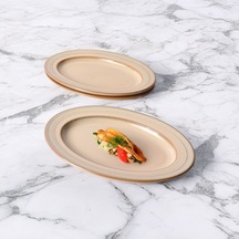 Güral Porselen 2 Adet 21 Cm Kayık Tabak Reaktif Agate Vr 969 Diğer