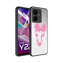 Vivo Y35 Kılıf Aynalı Desenli Kamera Korumalı Parlak Zore Mirror Kapak Süper Anne