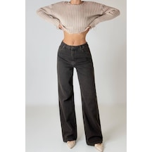 Lacarino 7714 W.leg Kadın Jean Pantolon Kahve