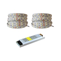 10 Metre Şerit Led Günışığı Renk + 12v 10 Amper 120 Watt Led Trafo - 3 Dirençli Double Pcb - Ot Standart