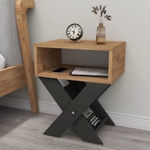 Reyo Home Enda X Ayaklı Komodin Kahve Sehpası Çam-antrasit