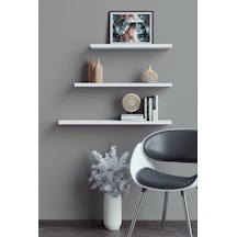 Yankı-BYEG 40 cm 50 cm 60 cm Mat Beyaz Mdf Duvar Rafı Gizli Bağlantı