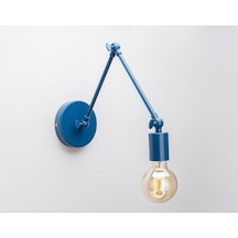Riolight Retro,vintage,modern Mavi Üç Mafsallı 1xe27 Duylu Metal Duvar Aplik Mavi