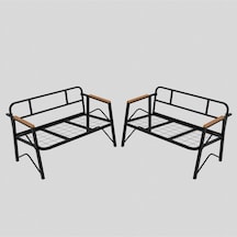 Mb Garden Furnıture Simetri Model, Balkon, Bahçe, Cafe, Metal Koltuk Takımı, Bahçe Takımı ,çay Seti,2+2 Sehpalı Süngerli Cappuccino