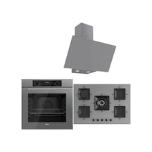 Ferre Icon Plus 75 Serisi QBL63CPR-SS038-D079 3lü Cam Ankastre Set