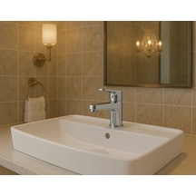 Serel - Rita Tezgah Üstü Batarya Delikli Lavabo Beyaz, 40x60 Cm Slim Kenar - Rt30txs110h Diğer