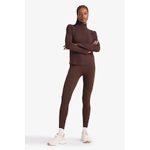 Defacto Defactofit Toparlayıcı Yüksek Bel İçi Yumuşak Tüylü Beli Saran Basic Düz Sporcu Tayt W8206az25aubn192 Kahve